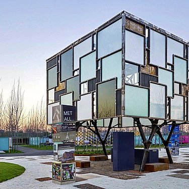 Ein Pavillon aus Recyclingmaterial in Heilbronn