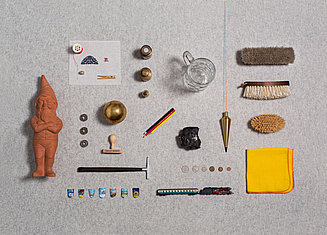 Arrangement of typical German objects