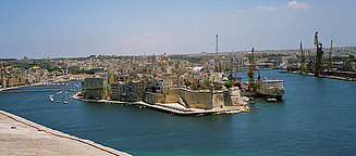 Blick auf den Hafen von Valletta