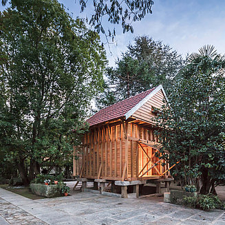 Dovecote – a wooden house in a garden