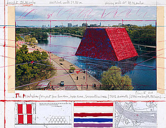 The Mastaba scribble with blue and red colour